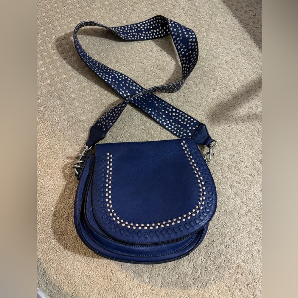 Like new navy blue purse with studded handle
